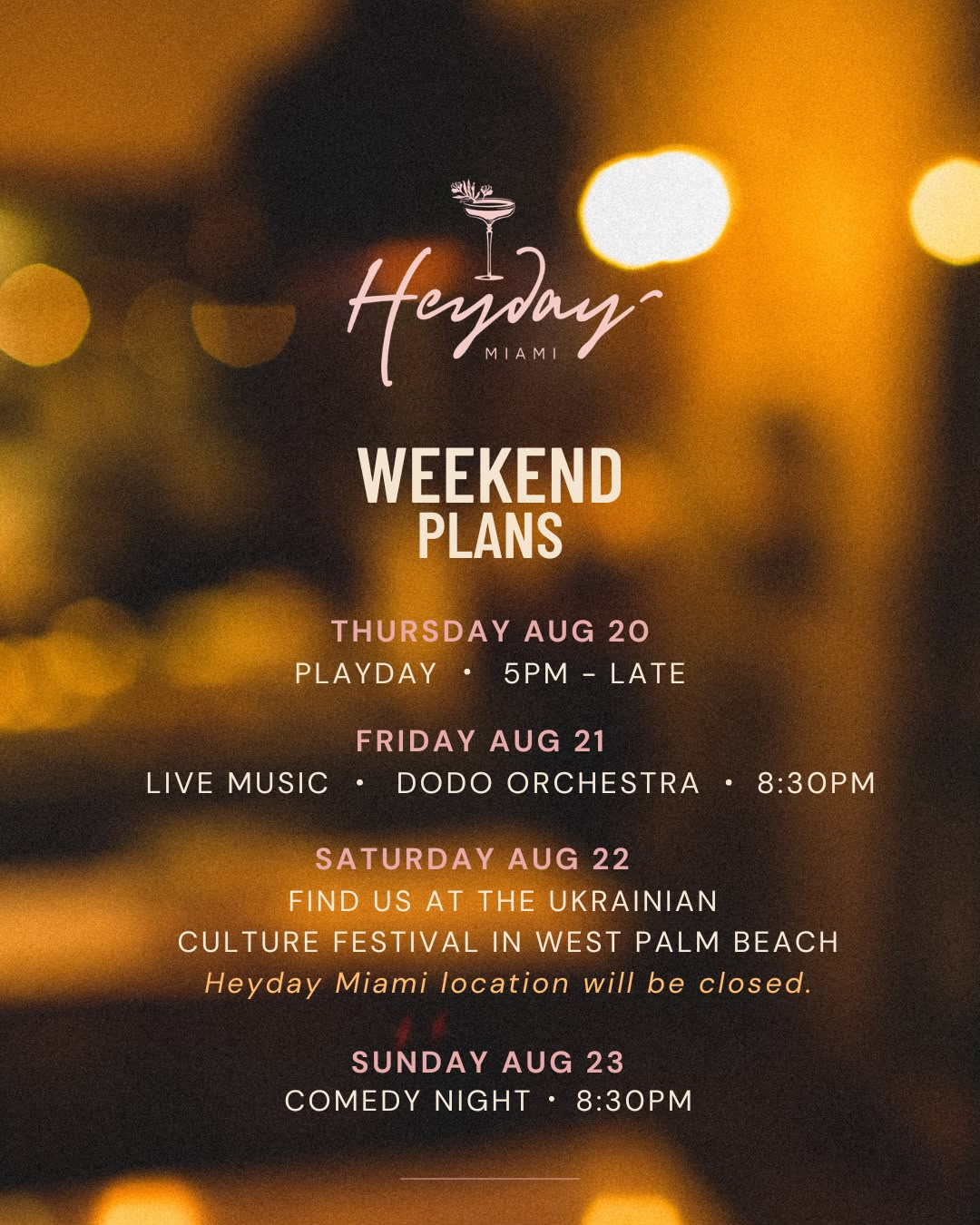 Heyday Miami music lineup
